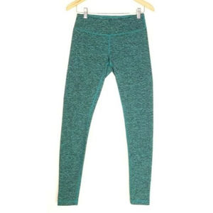 Zella Leggings Small Green Teal Space Dye Mid Rise Ankle Yoga Running Athleisure
